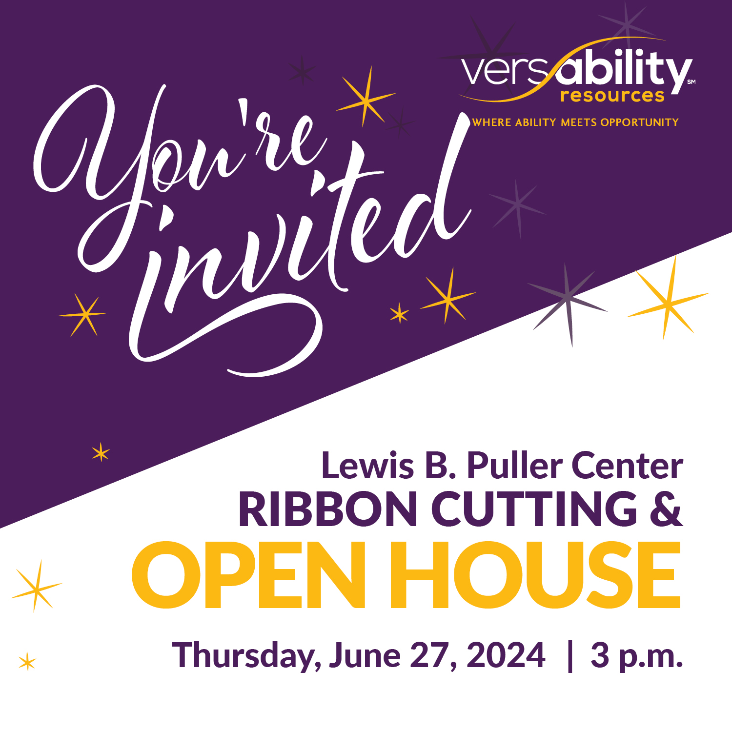 Invitation to the Pulller Center Open House Ribbon Cutting